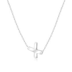 Silver Initial Letter Necklace X SPE-5564